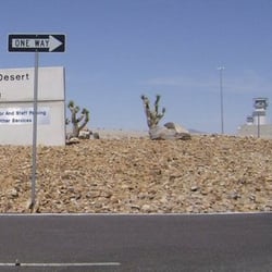 High Desert State Prison - Sign out front of the prison and round about leading to prison