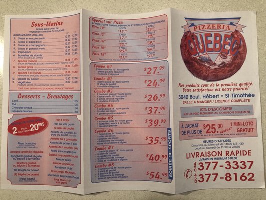 Menu photo 2 Quebec Pizzeria Salaberry-De-Valleyfield, QC