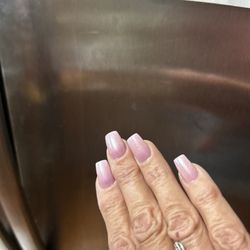 Op Nail - Coffin nails with pearl chrome love it