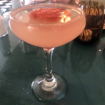 Louie Louie - White Cosmo with lovely frozen cranberry rose - New American Near Me - Philadelphia, Pennsylvania