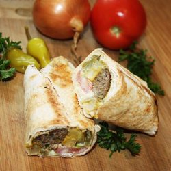 Buba's - Grilled kafta on charcoal wrap