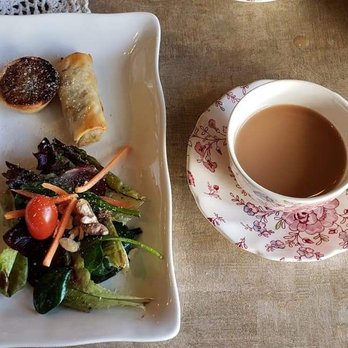 Tea Time - Eggroll, mushroom quiche, & salad - Coffee & Tea Near Me - Palo Alto, California Tea Time - Eggroll, mushroom quiche, & salad - Coffee & Tea Near Me - Palo Alto, California