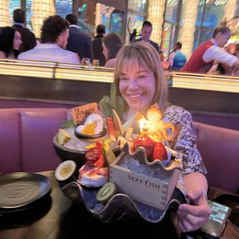 Sexy Fish Miami - My sister celebrating her birthday with a $600 birthday cake - Seafood Near Me - Miami, Florida Sexy Fish Miami - My sister celebrating her birthday with a $600 birthday cake - Seafood Near Me - Miami, Florida