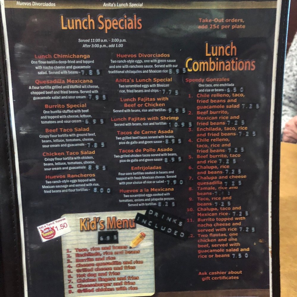 El Kiosco - a menu for lunch specials - Mexican Near Me - Thomson, Georgia