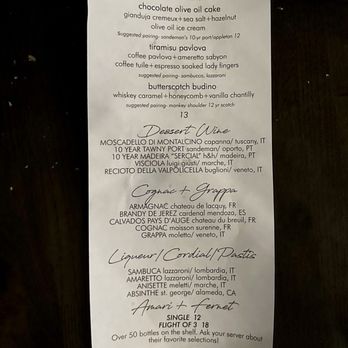 Esther's Kitchen - Dessert Menu - Italian Near Me - Las Vegas, Nevada