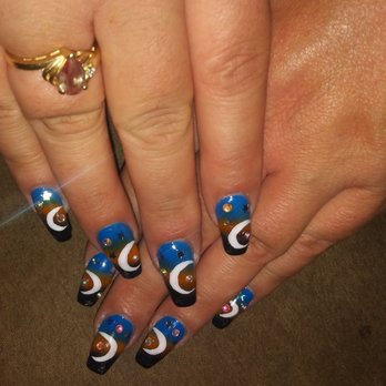 ProfessioNail - Trina is amazing!!  The new moon brings me my Van Gogh reminiscent Starry Nights nails.. - Nail Salons Near Me - Stanton, California