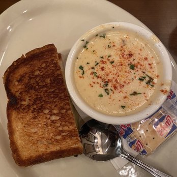 Crystal Beer Parlor - Crystal Crab Stew Soups & Grilled American Cheese Sandwich with pepper jack cheese $10.25 for combo - Southern Near Me - Savannah, Georgia