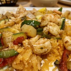Los Potrillos - Arroz con camarón- Mexican rice with grilled shrimp, veggies, and pineapple