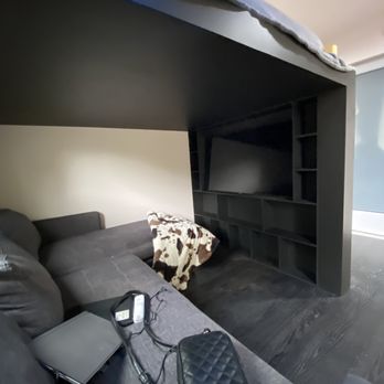 Simple Garage Conversions - The freshly built loft bed and entertainment center! - General Contractors Near Me - Los Angeles, California Simple Garage Conversions - The freshly built loft bed and entertainment center! - General Contractors Near Me - Los Angeles, California