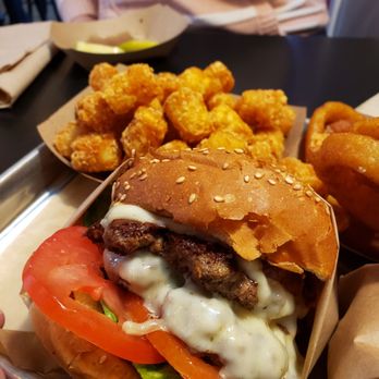 Acme Burger - Double w/ Monterey Jack and bacon. Tots on the side. - Burgers Near Me - Cotati, California Acme Burger - Double w/ Monterey Jack and bacon. Tots on the side. - Burgers Near Me - Cotati, California