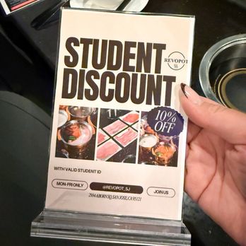 Revopot - Student discount of 10%, with a valid ID - Chinese Near Me - San Jose, California