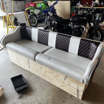 R&G Upholstery - The new back rest lines up with the head rest on the engine cover, exactly. Very precise. - Furniture Repair Near Me - Pomona, California R&G Upholstery - The new back rest lines up with the head rest on the engine cover, exactly. Very precise. - Furniture Repair Near Me - Pomona, California