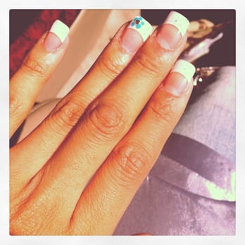 Bebe Nails - French tip acrylic nails for my graduation - Nail Salons Near Me - Folsom, California