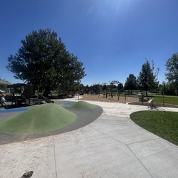 Loomiller Park - Wide angle of the playground (mostly shows ages 5-12 play structure)