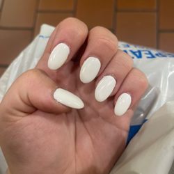 Acrylic with gel polish.