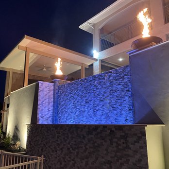 Element Pools & Spas - Looking up at the massive walls we built for this luxury pool - Pool & Hot Tub Service Near Me - Temecula, California