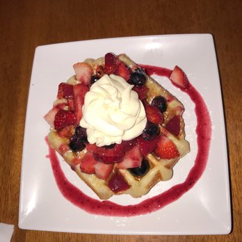 Cafe Hue - Mixed Berries & Cream Waffle - Creperies Near Me - San Diego, California