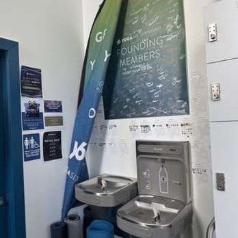 YogaSix Sunnyvale - Water refill station. Btw bathrooms are wonderful, very clean and have hygiene pads, deodorant, dry shampoo for your needs - so nice! - Yoga Near Me - Sunnyvale, California