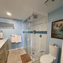 RemoteDesignConsult - This is my half bath that Miss C helped me redecorate and now i feel like I am on a beach! Thank you Miss Carey! No complaints at all!