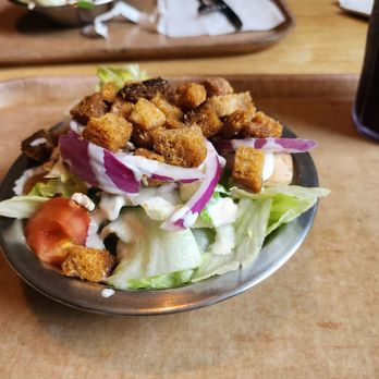 Steak Corral - Salad with Bleu cheese dressing, delicious croutons made from their cheese bread. - Steakhouses Near Me - Whittier, California