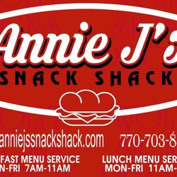Annie J's Snack Shack - Logo and business hours