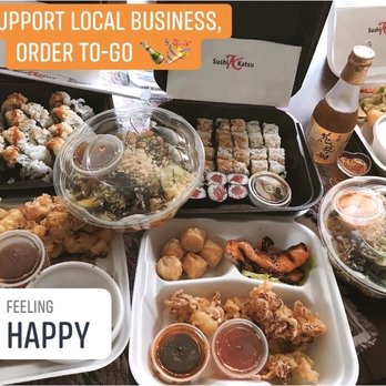 Sushi Katsu - Take out big box meals (4 appetizers and 4rolls) for $13 and additional $3 poke bowl add on. Also very tasty sake (Japanese rice wine) - Sushi Bars Near Me - Aurora, Colorado