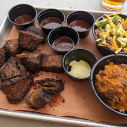 Bear's Smokehouse Express - Burnt Ends, Broccoli salad, and Sweet Potato casserole