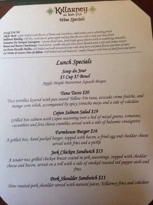 Menu photo 5 The Killarney Ludlow, VT