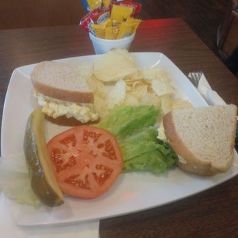 Margie's Candies - Egg sandwich with a pickle potato chips lettuce and tomato - Candy Stores Near Me - Chicago, Illinois Margie's Candies - Egg sandwich with a pickle potato chips lettuce and tomato - Candy Stores Near Me - Chicago, Illinois
