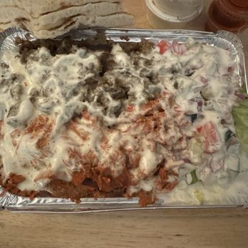Halal-N-Out - Chicken/Lamb Combo Platter...way better than it looks! - Halal Near Me - Rochester, New York