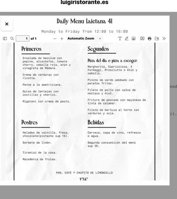 Menu photo 1 Luigi Ristorante Barcelona, B Menu photo 1 Luigi Ristorante Barcelona, B