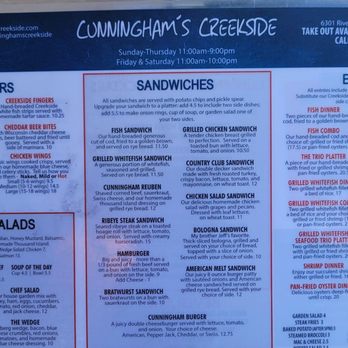 Cunningham's Creekside - Menu - American Near Me - Prospect, Kentucky