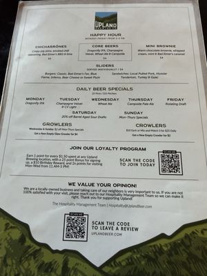 Menu photo 1 Upland Columbus Pump House Columbus, IN