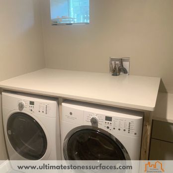 Ultimate Stone Surfaces - Stellar White Quartz Laundry Room - Countertop Installation Near Me Ultimate Stone Surfaces - Stellar White Quartz Laundry Room - Countertop Installation Near Me