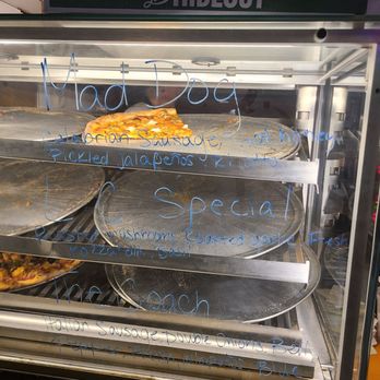 Leo's Hideout - The display case so I could remember the toppings - Pizza Near Me - San Antonio, Texas