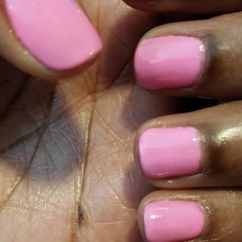 Cha Nails & Spa - My nails from yesterday. From a distance, they look great. I just think this could have been a better polish job. - Nail Salons Near Me - Houston, Texas