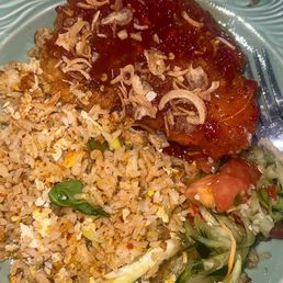 Chili fish and crab fried rice Chili fish and crab fried rice