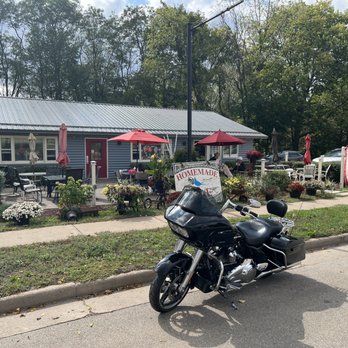 Homemade Cafe - a motorcycle parked on the side of the road - Cafes Near Me - Pepin, Wisconsin