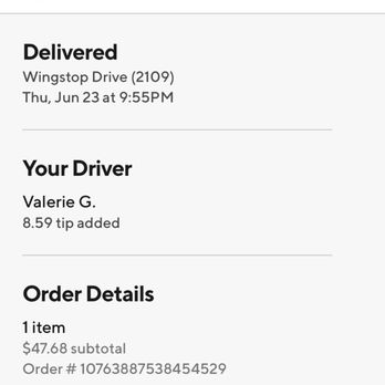 Wingstop - this was the diliver/driver unacceptable!!!!! - Chicken Wings Near Me - Lehi, Utah