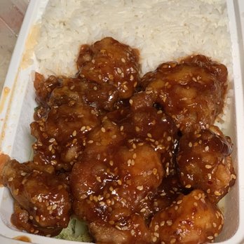 Lodi Chinatown Gourmet Kitchen - Sesame Chicken Combo (egg roll not pictured) - I opted for white rice instead of the pork fried rice - Chinese Near Me - Lodi, New Jersey