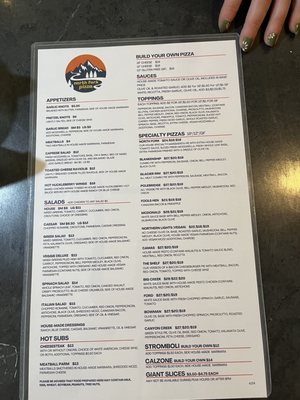 Menu photo 1 North Fork Pizza Columbia Falls, MT