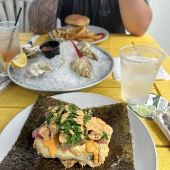 CabbyShack - Poke tuna "dog" , basically fried crab roll with poke tuna and avocado on top, delish - Seafood Near Me - Plymouth, Massachusetts CabbyShack - Poke tuna "dog" , basically fried crab roll with poke tuna and avocado on top, delish - Seafood Near Me - Plymouth, Massachusetts