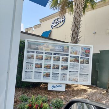 Culver's - The menu at the drive-thru. - Fast Food Near Me - St. Petersburg, Florida