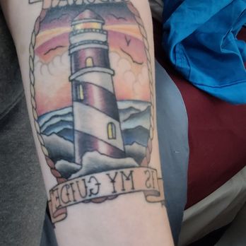West Side Tattoo - This is also my tattoo of a lighthouse done in American traditional style by Westside tattoo done by Clayton who is great. - Piercing Near Me - Colorado Springs, Colorado West Side Tattoo - This is also my tattoo of a lighthouse done in American traditional style by Westside tattoo done by Clayton who is great. - Piercing Near Me - Colorado Springs, Colorado