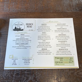 Black Fork Bistro - The brunch menu (available on weekends) - Salad Near Me - Loudonville, Ohio Black Fork Bistro - The brunch menu (available on weekends) - Salad Near Me - Loudonville, Ohio