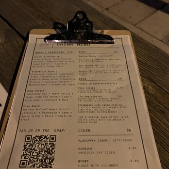 The Bar Cart - a menu on a wooden table - Cocktail Bars Near Me - West Reading, Pennsylvania The Bar Cart - a menu on a wooden table - Cocktail Bars Near Me - West Reading, Pennsylvania