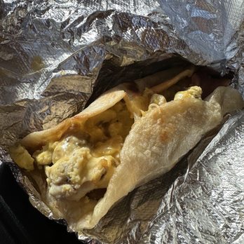 Hector's Tacos - A breakfast burrito. Bacon and egg maybe? Who cares. - Tex-Mex Near Me - Olympia, Washington