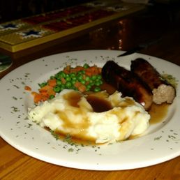 Cornish pasty with mash and peas and carrots.  This took me back home to Wales!