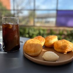 The Nicolett - Fry bread with honey butter and chicory cold brew