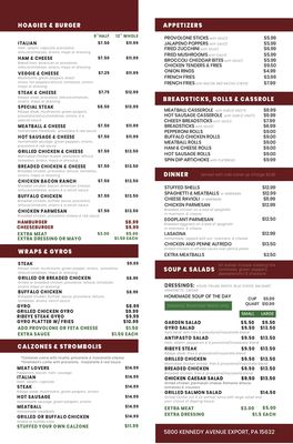 Menu photo 1 Giuseppe's Pizzeria Export, PA